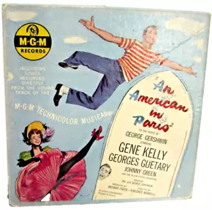 An American In Paris RECORD Musical Vinyl 1951 Gershwin & Gene Kelly 45 RPM #A6 - Foto 1 di 8