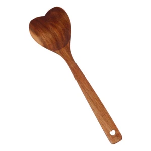 Cuchara de madera Love utensilios de cocina portátiles reutilizables en forma de corazón - Imagen 1 de 12