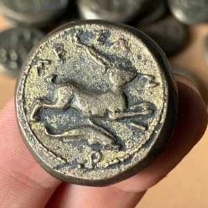 Antica Sicilia Messana AR Tetradracma 465-462 a.C. Attica moneta coniglio - Foto 1 di 4