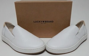 Lucky Brand Hadie Sz US 7.5 M EU 38 Women's Leather Sneakers Slip-On Shoes White - Picture 1 of 15