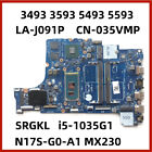 La-J091p For Dell Inspiron 3493 3593 Motherboard Cpu I5-1035G1 Gpu Cn-035Vmp