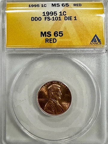 Awesome 1995 Doubled Die Obverse DDO Die 1 FS-101 Lincoln Cent ANACS MS65 RED Cover