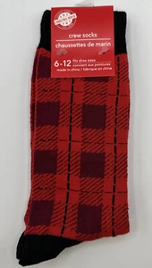 Rote karierte Crew-Socken für Herren Schuhgrößen 6-12 Weihnachten - Bild 1 von 3
