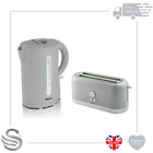 Swan Jug Kettle 1.7L Cordless 2200W &4 Slice Long Slot Toaster 1400W Kitchen Set
