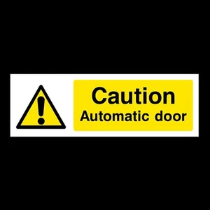 Precaución Letrero automático de plástico rígido para puerta o pegatina - todos los tamaños (WG10) - Imagen 1 de 1