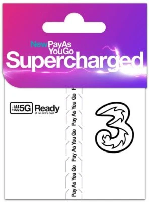 Three 4G PAYG Nano / Micro / Standard TRIO SIM Card Pay As You Go 3 Combi SIM - Image 1 of 3