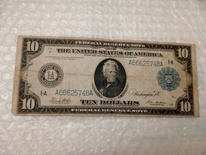 USA~1914 Federal Reserve Note~ $10 Dollars~ Large~ Special Series Number 666 In  - Picture 1 of 10