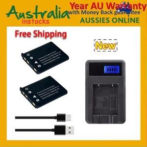 2x Battery + Charger For LI-40B Olympus Tough TG-310 TG-320 LS-20 LS-20M VH-210 - Picture 1 of 6