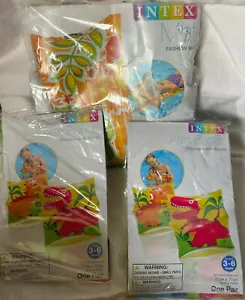 2 Intex Dinosaur Arm Bands Swim Floaties AND Intex Fashion Mat -New - Picture 1 of 6