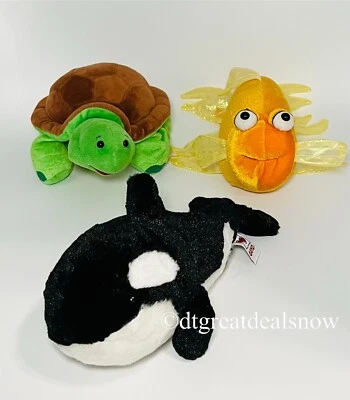 Ganz Webkinz Lot Of 3 Plush Stuffed Animals Orca, Gold Fish and Turtle No Codes - Image 1 of 4