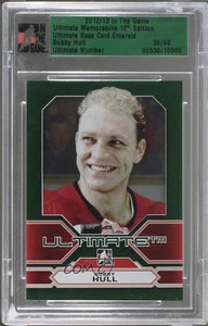 2012-13 ITG Ultimate Memorabilia 12th Edition Emerald /60 Bobby Hull HOF