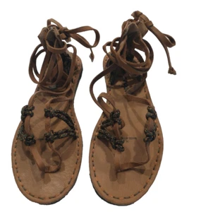 Free People Womens Wrap Sandals Size 36 (US 6) Tan Leather - Picture 1 of 5