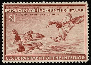 US Stamp Scott#RW13 $1 Back of Book Federal Duck Mint NH OG Well Centered - Picture 1 of 2