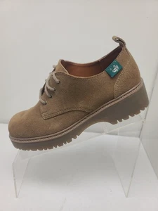 Zapatos Chucky Bass Lexi Oxford Vestido Beige Gamuza Talla 7 M - Imagen 1 de 11