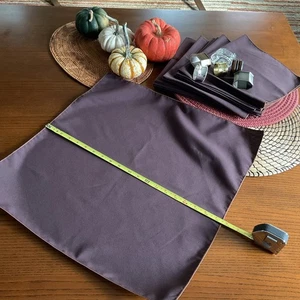 Set 12 WOW! Vintage MCM Braun Breit Stoff Dinner Servietten EUC Pflegeleicht Stoff - Bild 1 von 5