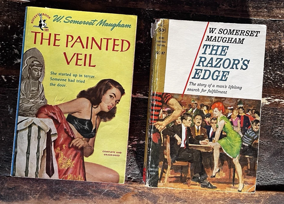 2 X Vintage W. Somerset Maugham Pulp Books Painted Veil/Razor's Edge - Image 1 of 2