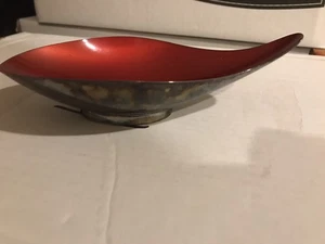 Vintage MCM Reed & Barton Silber Teller Rot Emaille Schale - Bild 1 von 8