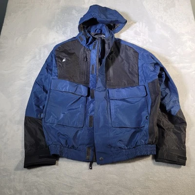 Chaqueta Frogg Toggs Para Hombre Grande Azul Negro Sapo Impermeable Con Capucha Lluvia Pesca Foto 1 de 4