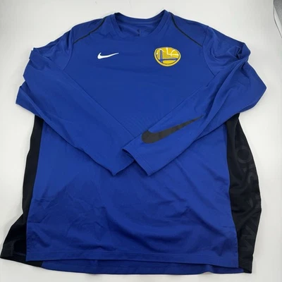 Nike NBA Hombres Dri-FIT Manga Larga Guerreros Tiro Camisa Azul Real Talla 2XL Foto 1 de 2