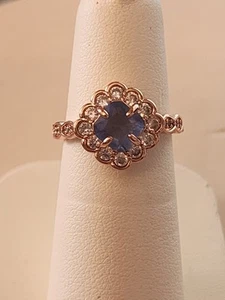 ring bomb party Size 5.25 Ring With Blue  Center Stone And White Sides - Picture 1 of 2