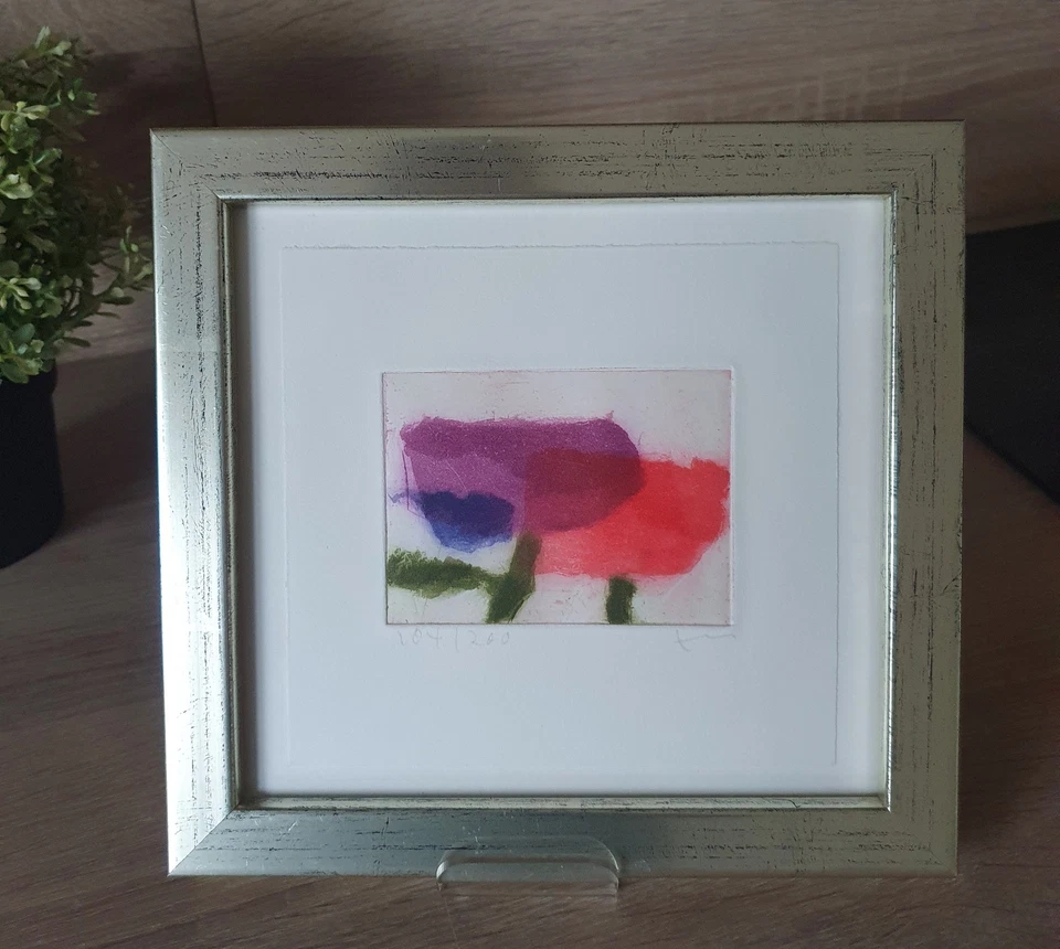 Klaus Fußmann Farbradierung  Mohn, TOP ZUSTAND!! - Bild 1 von 3