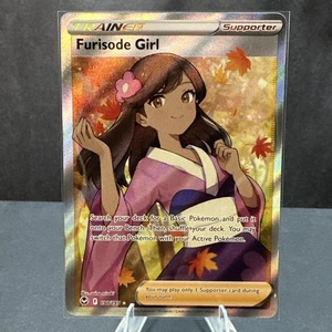 Tarjeta de juego de cartas coleccionables Pokémon Furisode Girl 190/195 (arte completo) SWSH12: Silver Tempest casi nueva - Imagen 1 de 2