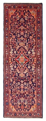 3'6" x 10'2" Vintage Hand-knotted Runner Rug Traditional Oriental Wool Carpet - Image 1 of 4
