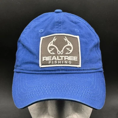 Realtree钓鱼帽男式可调节皇家蓝色棉标志布贴 — 第 1/4 张图片
