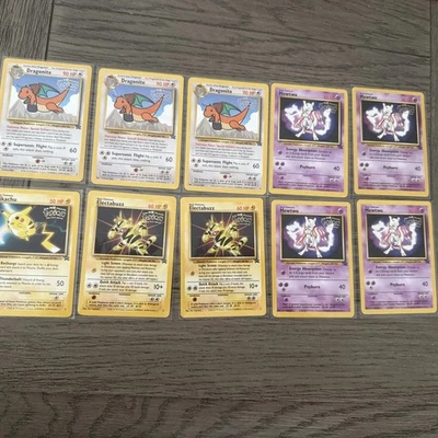 Vintage Pokémon Promo Cards Mewtwo, Dragonite, Pikachu, Electabuzz WB Movie - Image 1 of 3