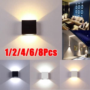 1-8Pcs Cube LED Wall Lights Modern Up Down Sconce Lighting Fixture Lamps Indoor - Picture 1 of 19
