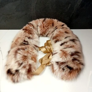 NUEVO Abrigo Bufanda Gruesa Piel de Zorro Rubor Rosa Real PELUCHE Cuello de Estola PUNTOS DE LINCE - Imagen 1 de 6