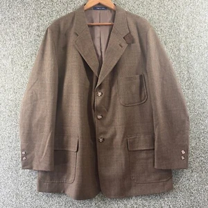 T Harris London Sport Coat Men Extra Large Brown Herringbone Warsted Wool - Picture 1 of 15