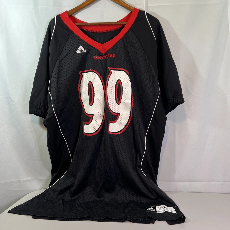 阿迪达斯勇士队球衣 99 男式 2XL 黑色红色 2008 衬衫 — 第 1/4 张图片