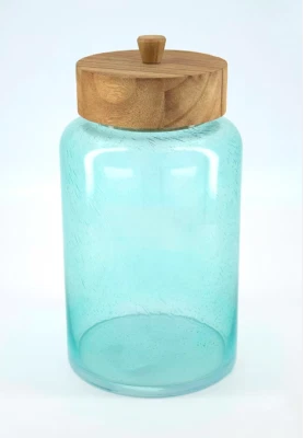 Стеклянная канистра Thirstystone с деревянной крышкой 11 дюймов, большая - Изображение 1 из 4