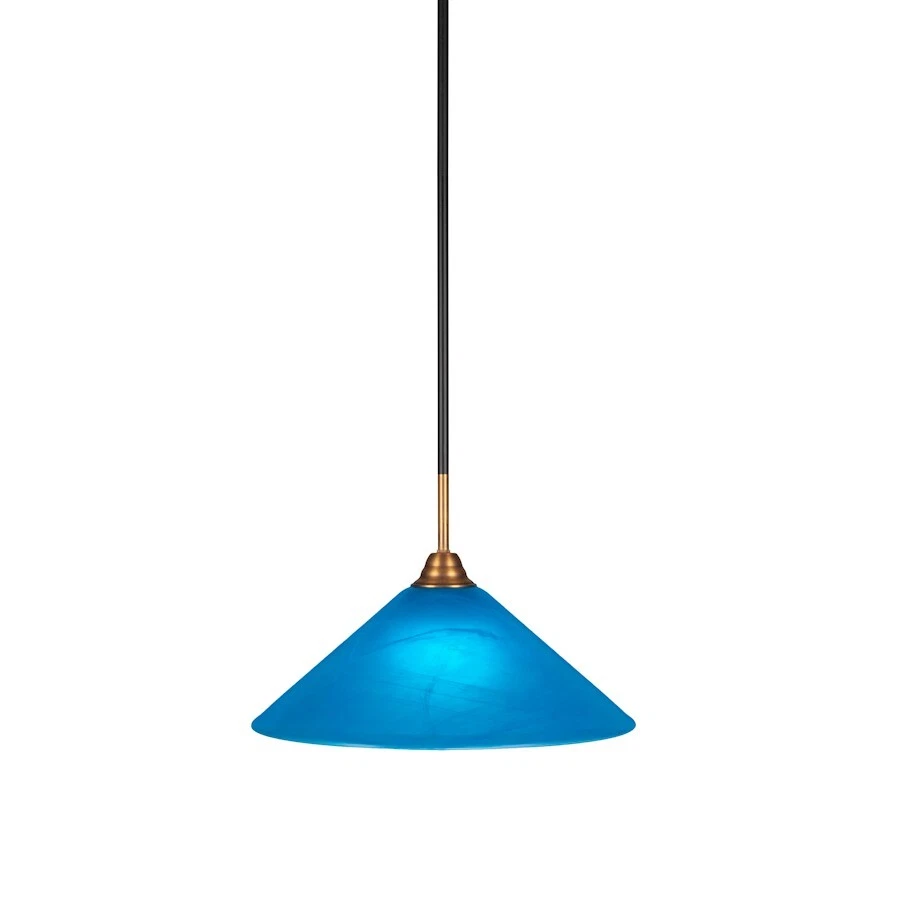Toltec Paramount Mini Pendant, BK Brass, 16" Blue Italian - 3401-MBBR-415 - Image 1 of 1