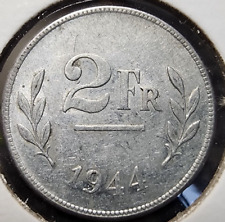 1944 - Belgium 2 Franc - KM# 133 - AU