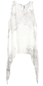 Neu mit Etikett H&M Divided Größe 10 taupe transparentes langes Tanktop hoher niedriger Saum NICHTRAUCHER - Bild 1 von 7