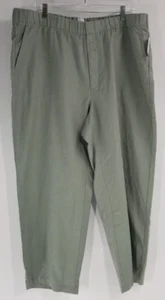 GAP Übergröße XXL Hose weites Bein Leinen Baumwollmischung oliv neu cropped/Knöchel - Bild 1 von 7