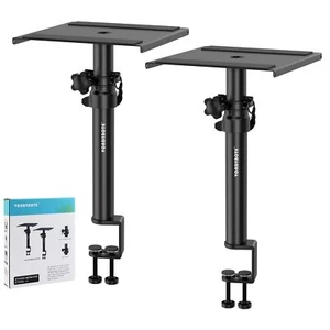 set of 2 studio monitor stands desktop speaker stands with desk clamp - Picture 1 of 7