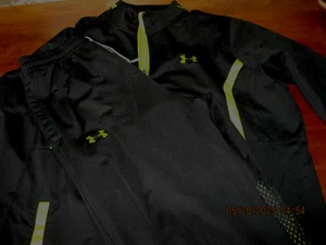 EUC Mens Under Armour BLACK 2 Piece Jogging Track Suit Size XLarge Loose COLD - Picture 1 of 11