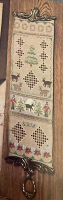 Vtg Rare Christmas in Cross-Stitch Hardanger Bellpull 1990 pattern only - Image 1 of 3