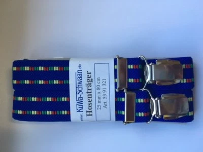  Hosenträger blau für Kinder 4 Clipse 80 cm lang stabiles Gummi - Bild 1 von 2