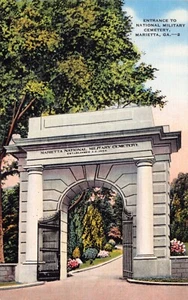 GA~GEORGIA~MARIETTA~ENTRADA AL CEMENTERIO MILITAR NACIONAL~C.1945 - Imagen 1 de 3
