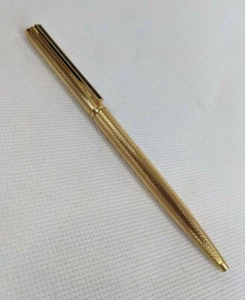 Dunhill Genuine Gold color Twisted Ballpoint Pen Blue ink(No Box) Super Rare F/S - Picture 1 of 9