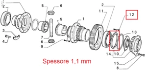 Anello Spessore Differenziale 1,1mm Fiat Lancia Alfa Romeo OEM 4177455 = 7728986 - Imagen 1 de 2