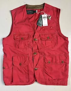 Polo Ralph Lauren Country Men Size MEDIUM Sportsman Fishing Vest Red NEW $348 M - Picture 1 of 8