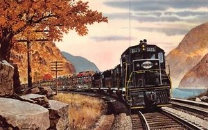 Howard Fogg Painting New York Central Hudson Automobile Train Vtg Postcard CP338 - Picture 1 of 2