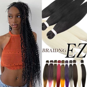 Pre-Stretched Synthetic Soft Jumbo EZ Braiding Box Braids Hair Extensions Ombre - Picture 1 of 43