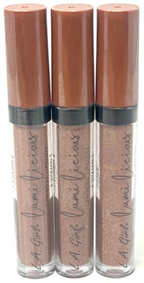 (3) L.A. Girl LA Girl Lumilicious Luminous Lipgloss Sealed GLG941 - Peach - Image 1 of 3