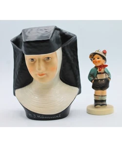 Hummel Lot of 2: 1985 Alpine Boy & 1978 Bust of Sister M.I. Hummel | Crazing - Picture 1 of 5